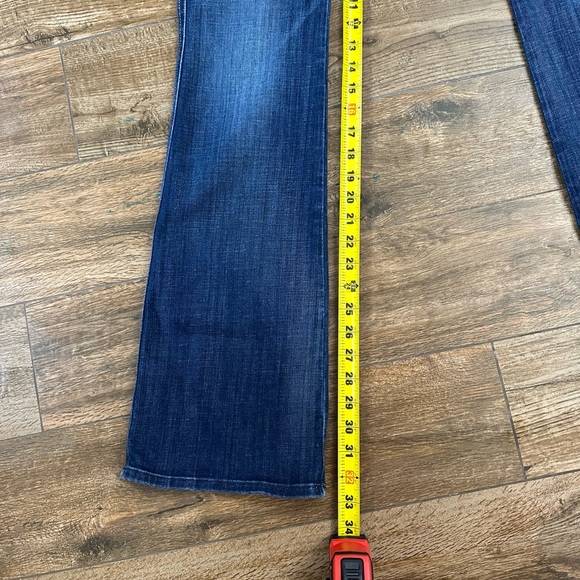 7 for all Mankind “A” Pocket Mid Rise Boot Cut Jeans with embellished Pocket 28T - Picture 9 of 15
